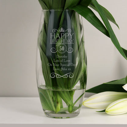 Personalised Birthday Bullet Vase