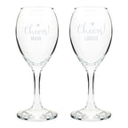 Personalised Cheers Wine Glass Set