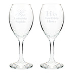 Personalised His & Her Wine Glass Set