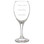 Personalised Measures Wine Glass