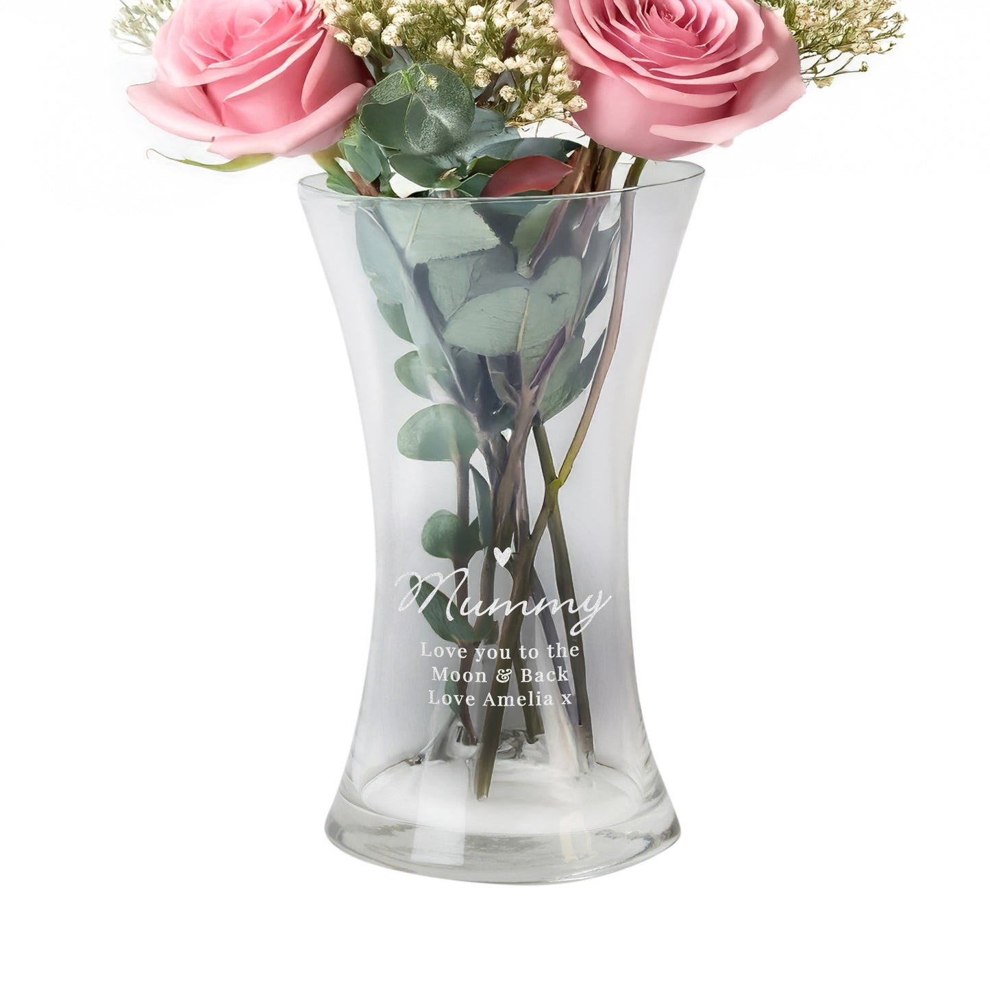 Personalised Love Heart Glass Vase