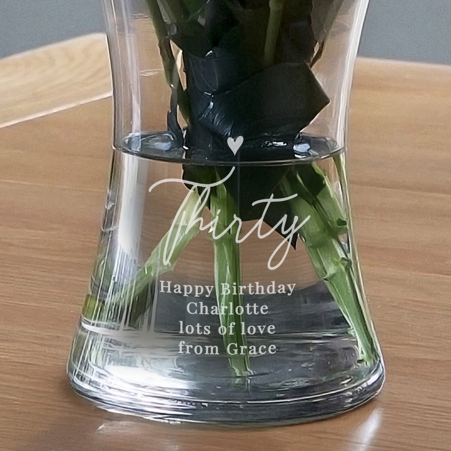 Personalised Big Age Glass Vase