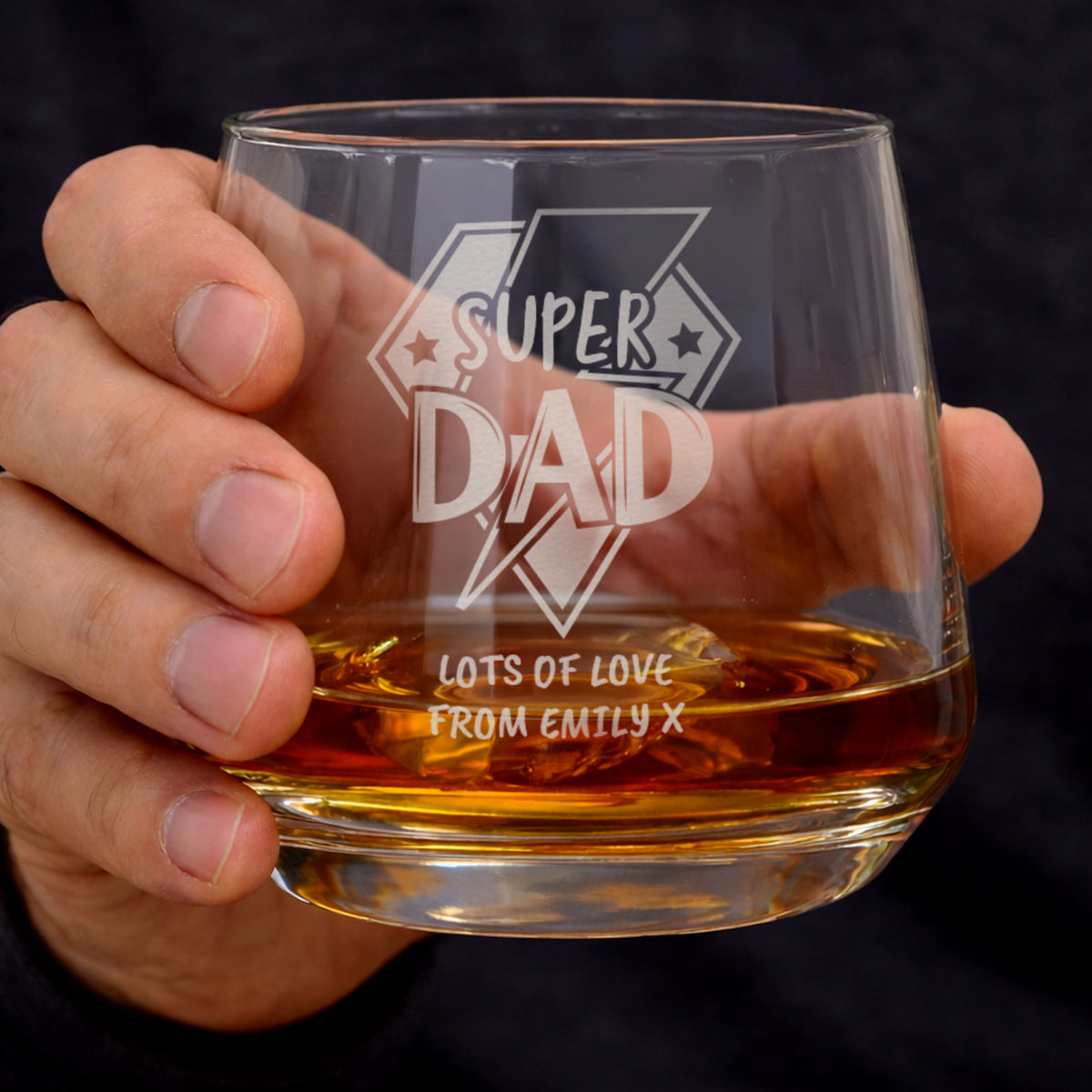 Personalised Super Dad Tumbler Glass