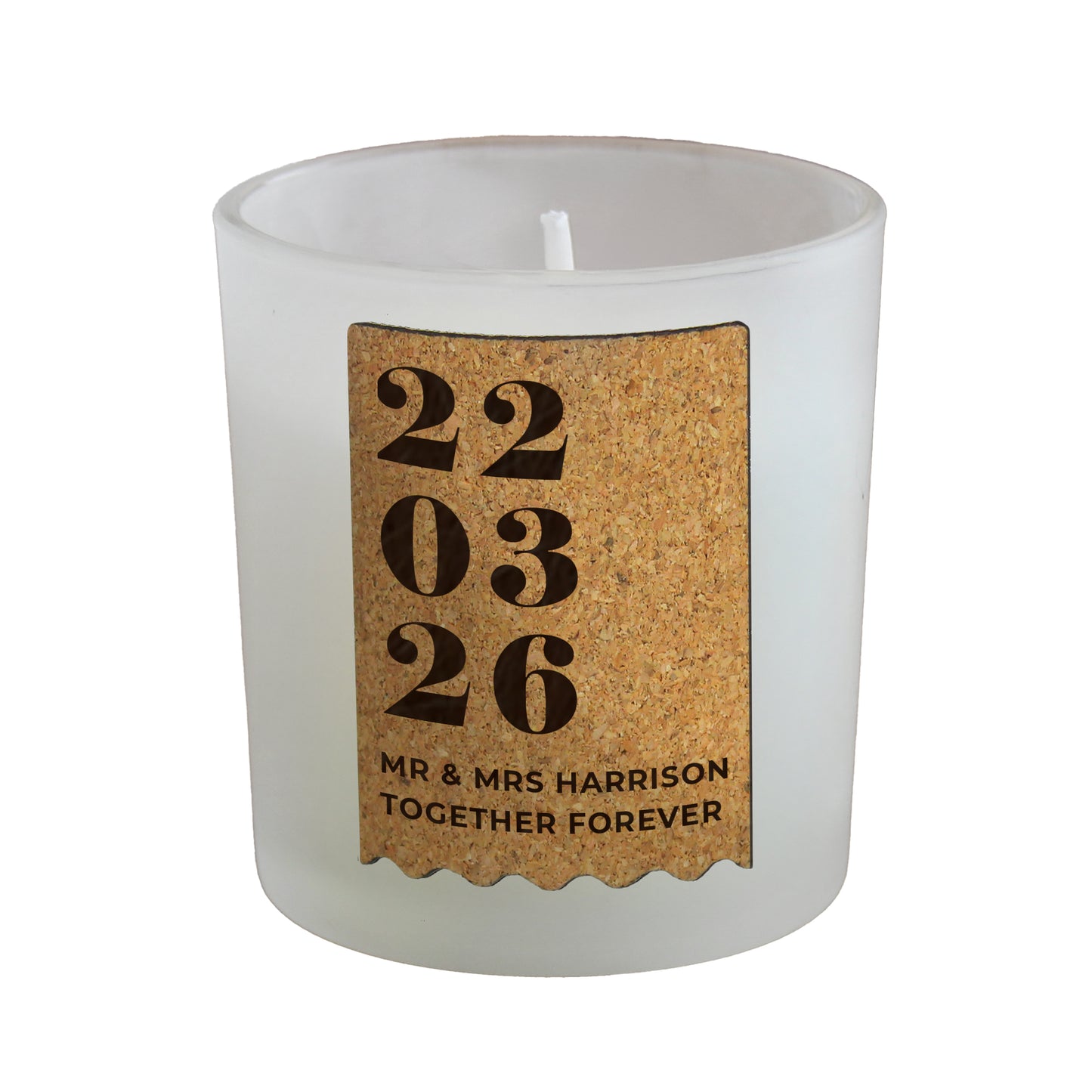 Personalised Anniversary Cork Label Candle Jar