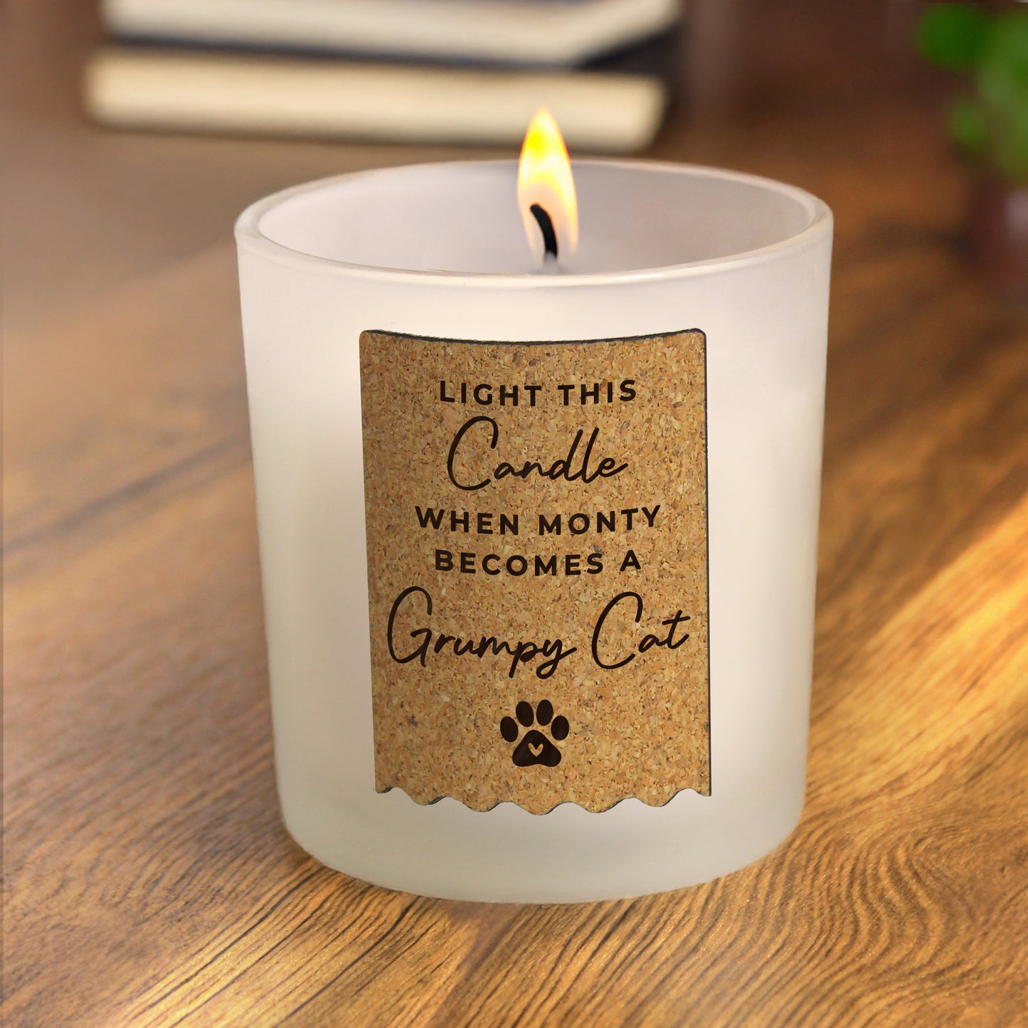 Personalised Paw Print Cork Label Candle Jar
