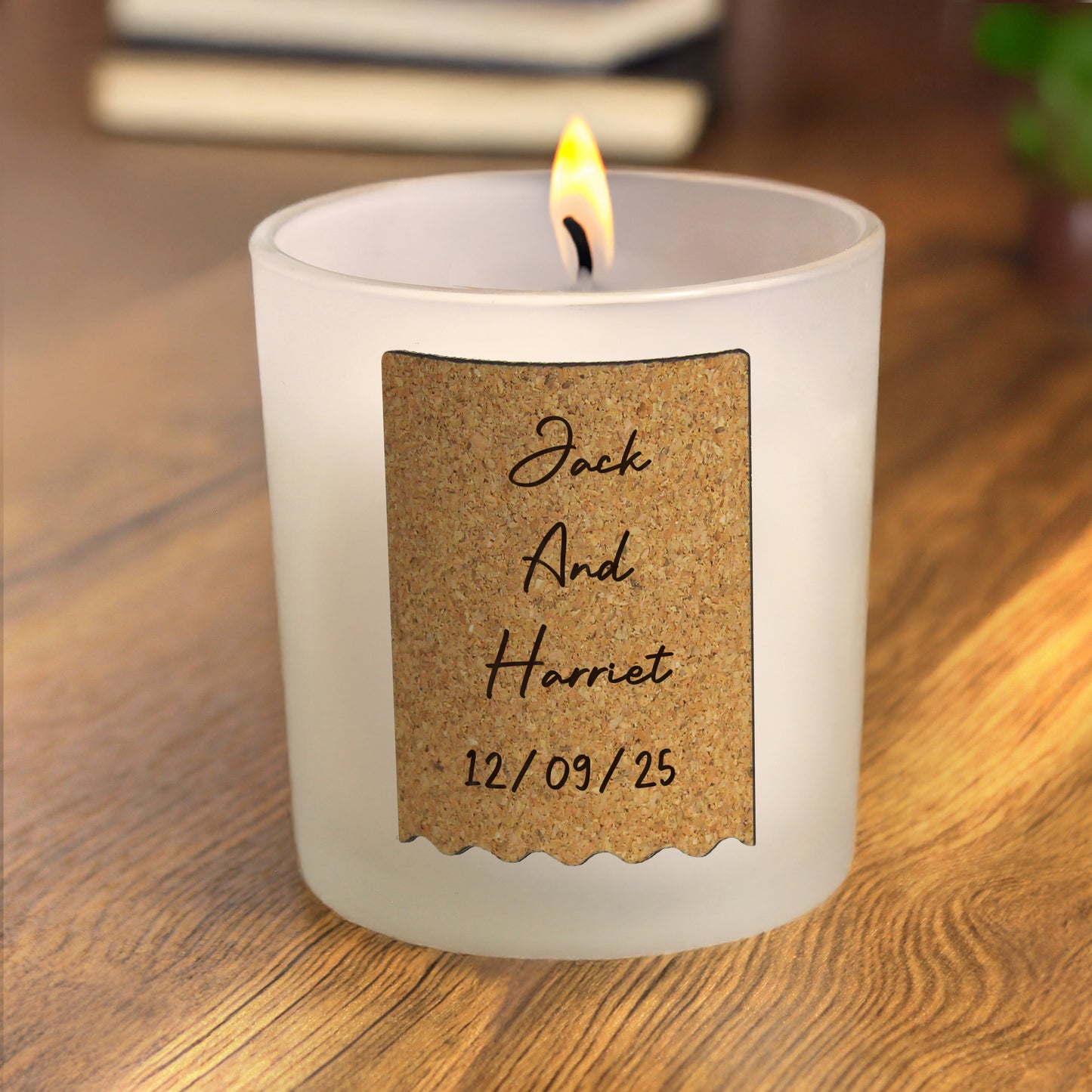 Personalised Cork Label Candle Jar