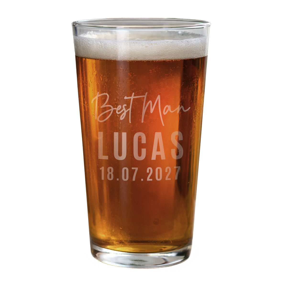 Personalised Best Man Elegant Pint Glass