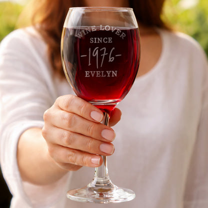 Personalised Since Wine Glass