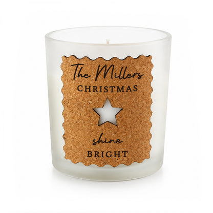 Personalised Star Cut Out Cork Label Candle Jar