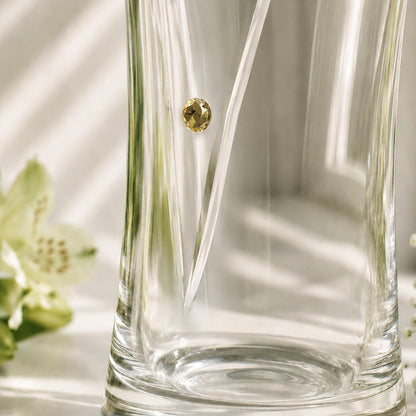 Personalised Large Hand Cut Gold Diamond Effect Heart Vase