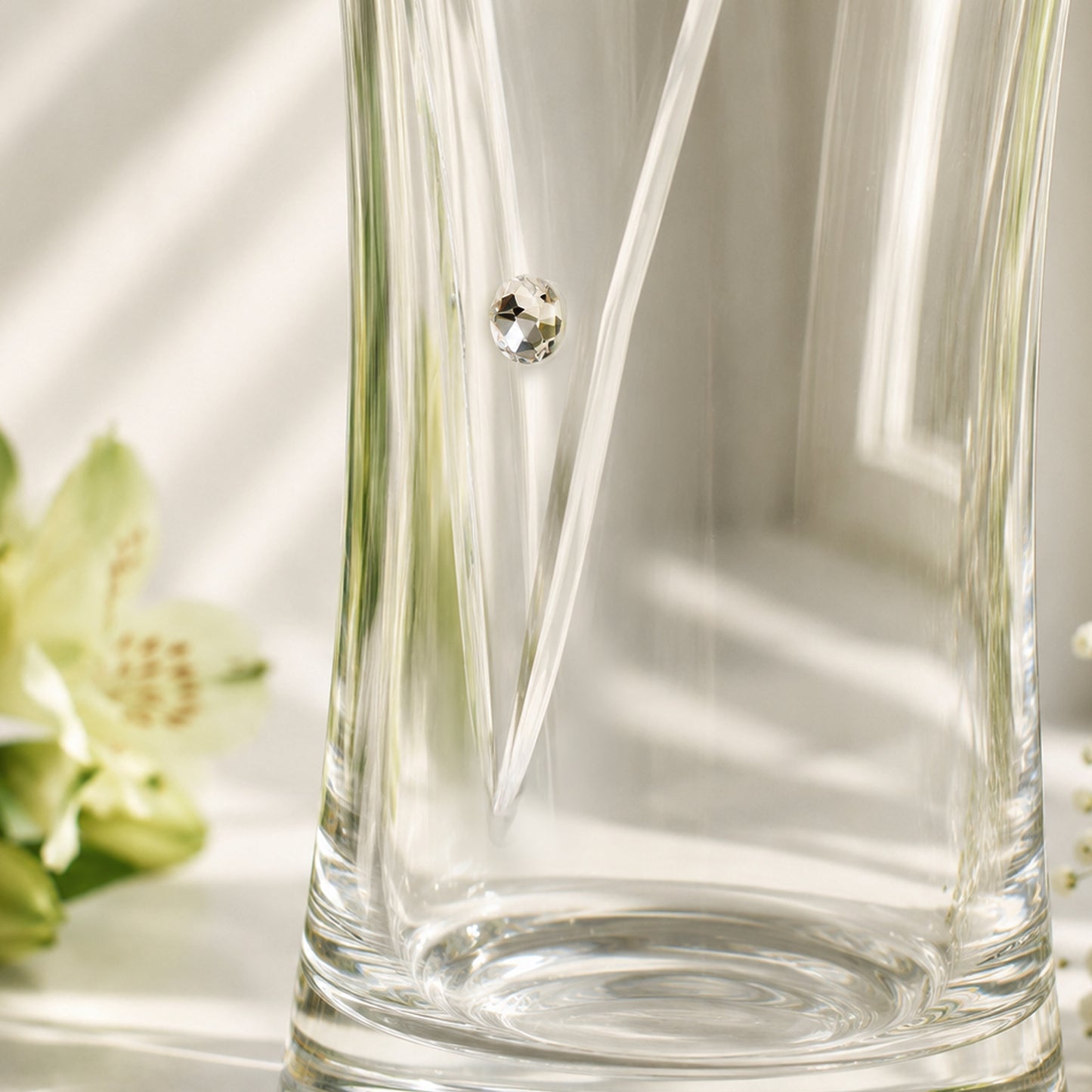 Personalised Ruby Anniversary Large Hand Cut Diamond Effect Heart Vase