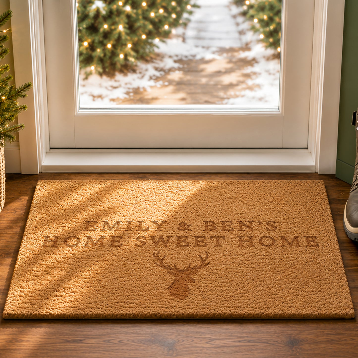 Personalised Stag Rectangle Indoor Doormat