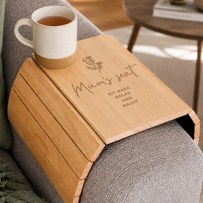 Personalised Floral Wooden Sofa Tray