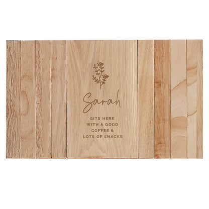Personalised Floral Wooden Sofa Tray