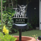 Personalised Highland Cow Garden Solar Light