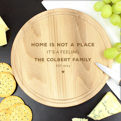 Personalised Heart Motif Round Chopping Board