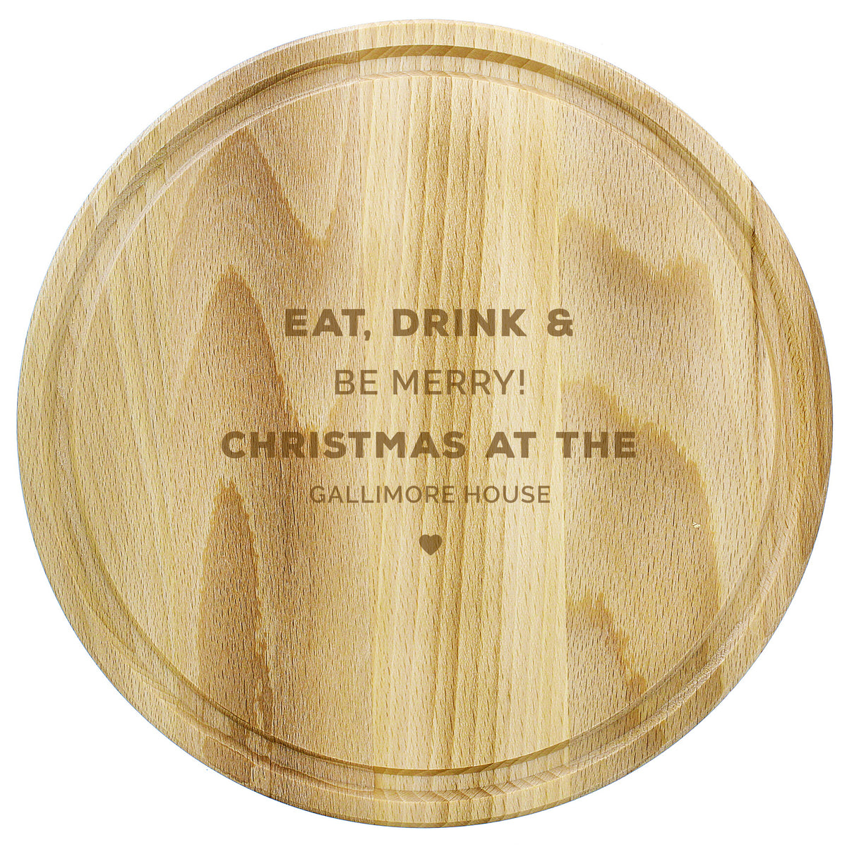 Personalised Heart Motif Round Chopping Board