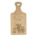 Personalised Highland Cow Paddle Chopping Board
