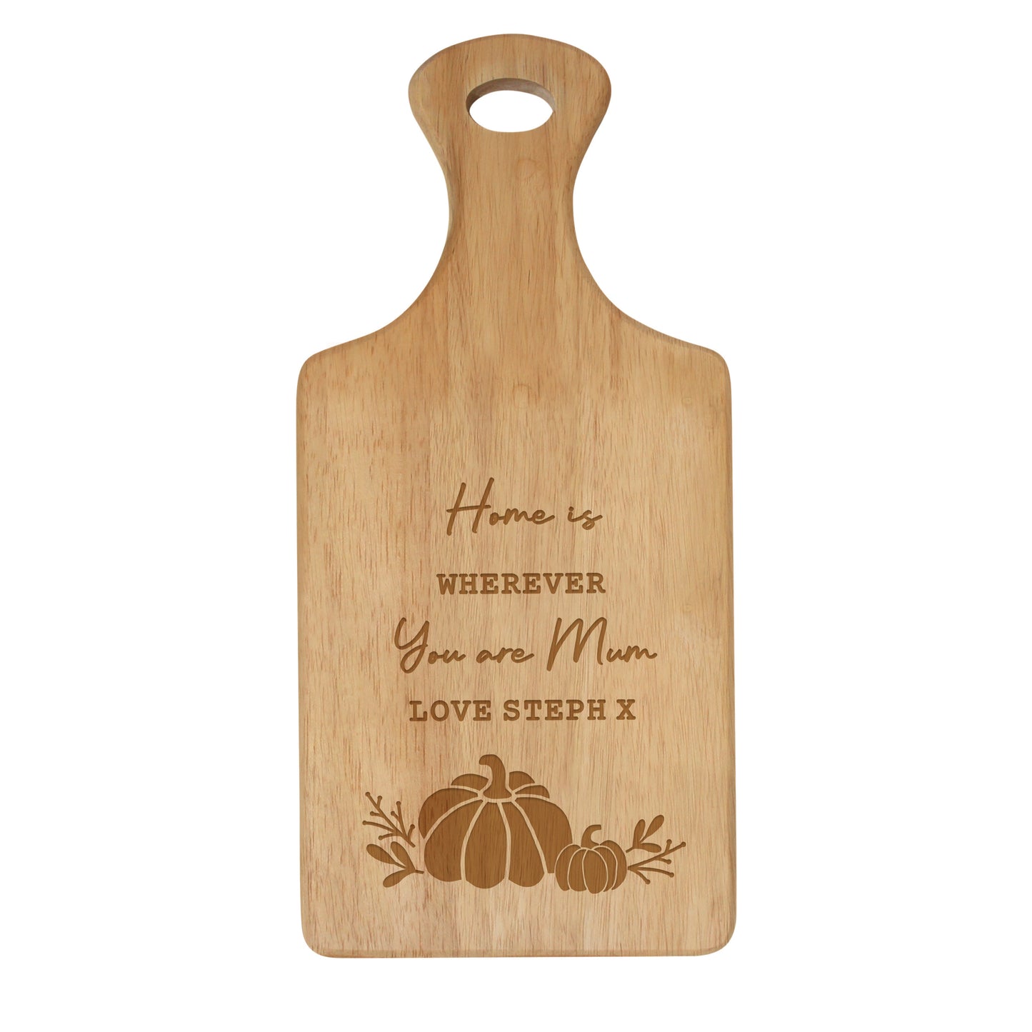 Personalised Pumpkin Paddle Chopping Board