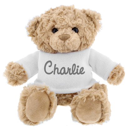 Personalised Name Only Teddy Bear  - Grey