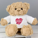 Personalised Valentines Day Confetti Hearts Teddy Bear