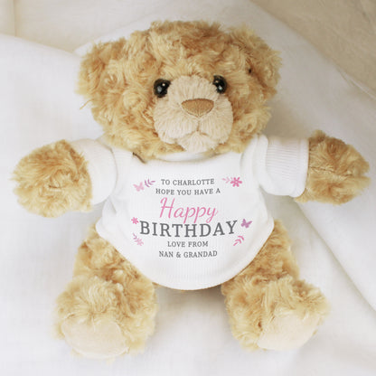 Personalised Girls Free Text Teddy Bear