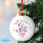 Personalised Tiny Tatty Teddy My 1st Christmas Sleigh Bauble