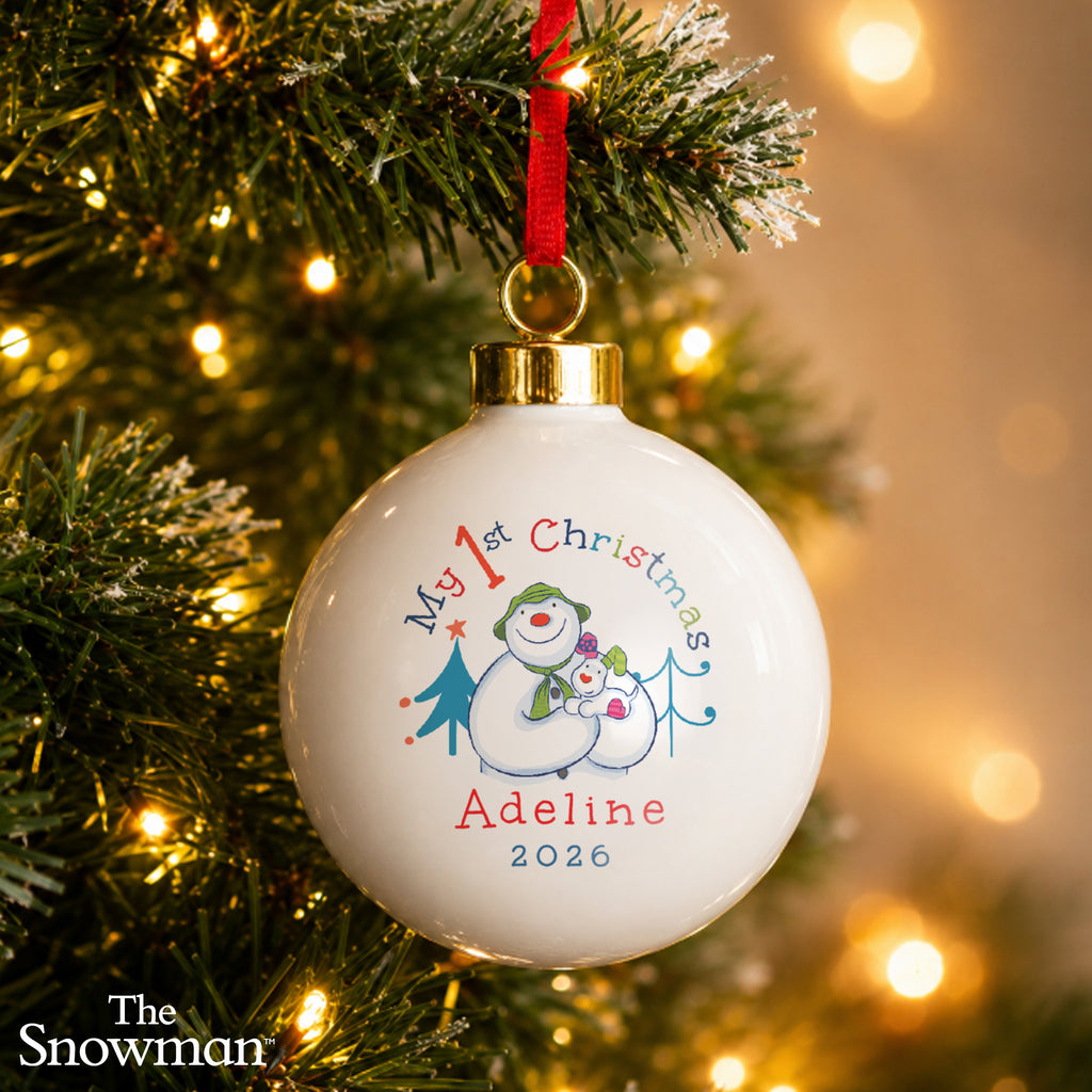 Personalised The Snowman My 1st Christmas Ceramic Bauble