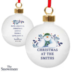Personalised The Snowman Botanical Bauble