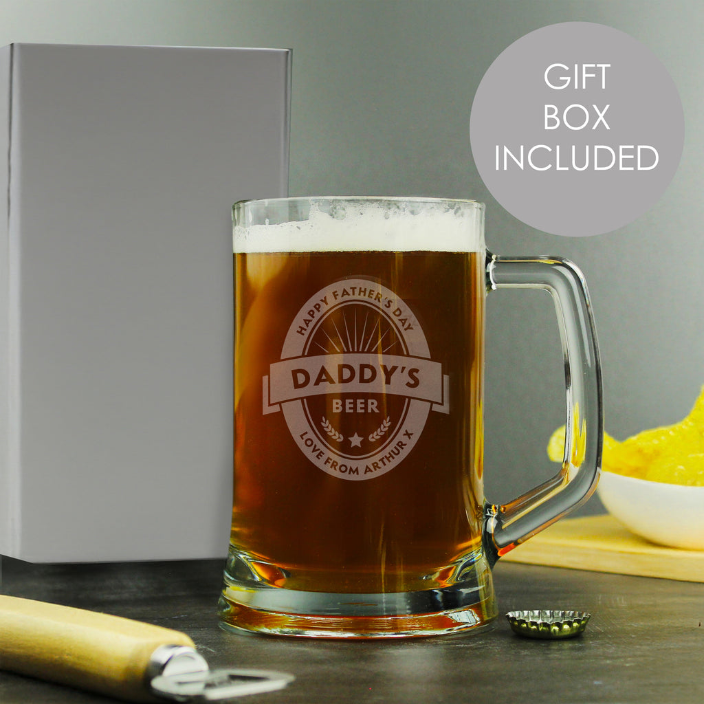 Personalised Beer Label Pint Stern Tankard