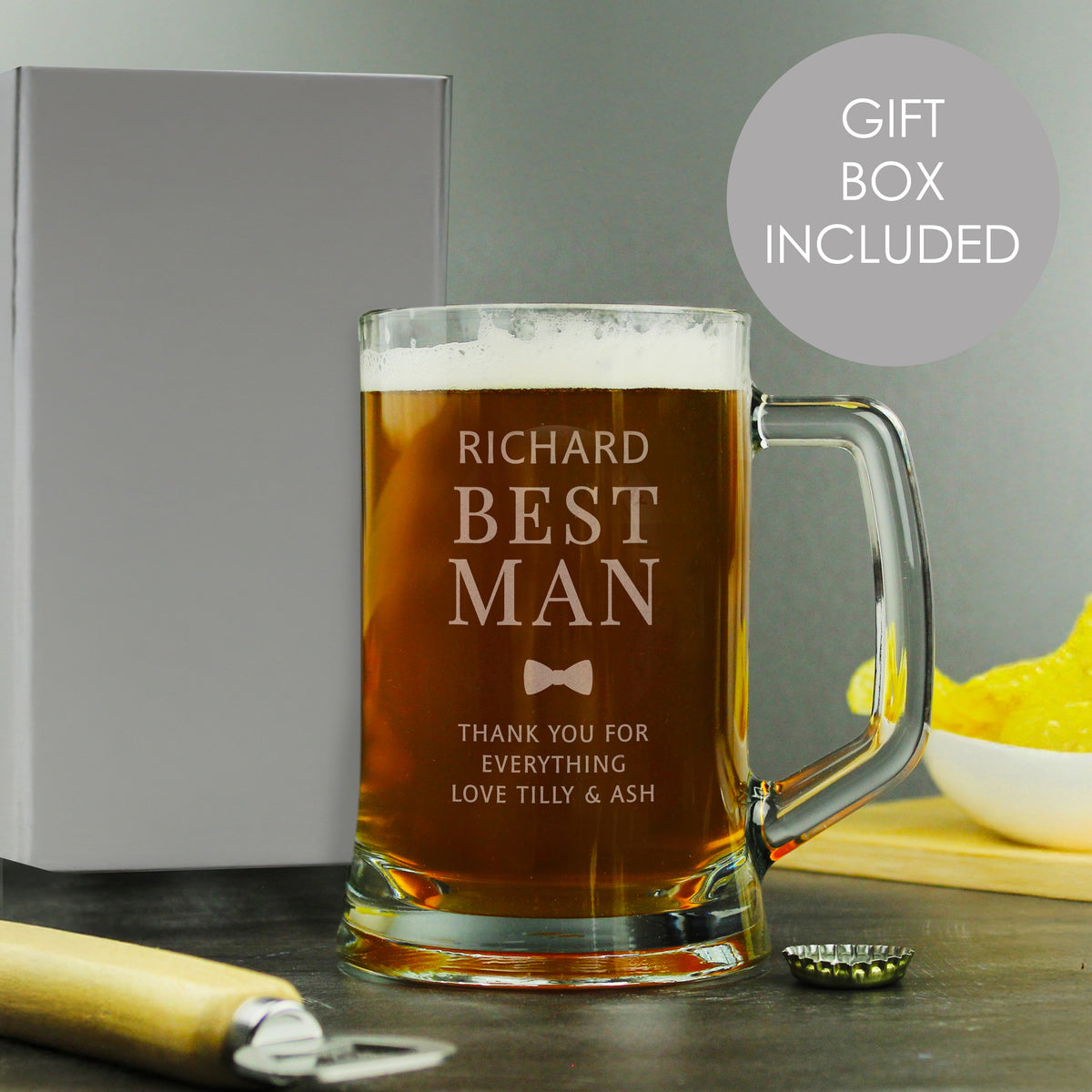Personalised Best Man Pint Stern Tankard