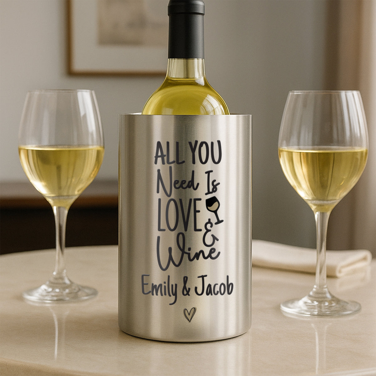 Personalised Love & Wine Cooler