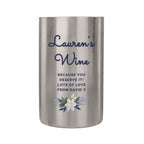 Personalised Blue Floral Wine Cooler