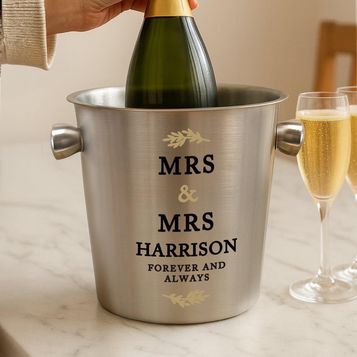 Personalised Couples Stainless Steel Ice Bucket