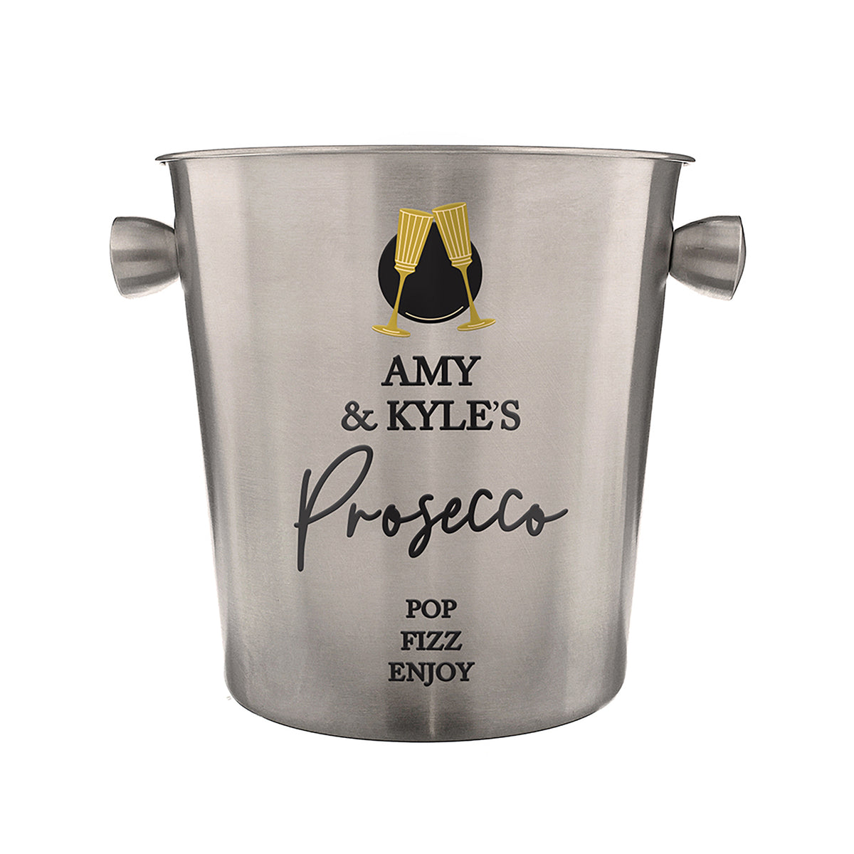 Personalised Flutes Stainless Steel Ice Bucket