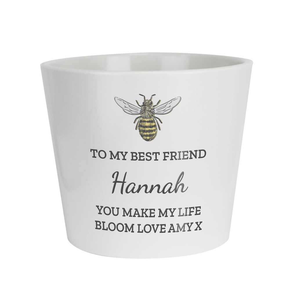 Personalised Bee Large Plant Pot