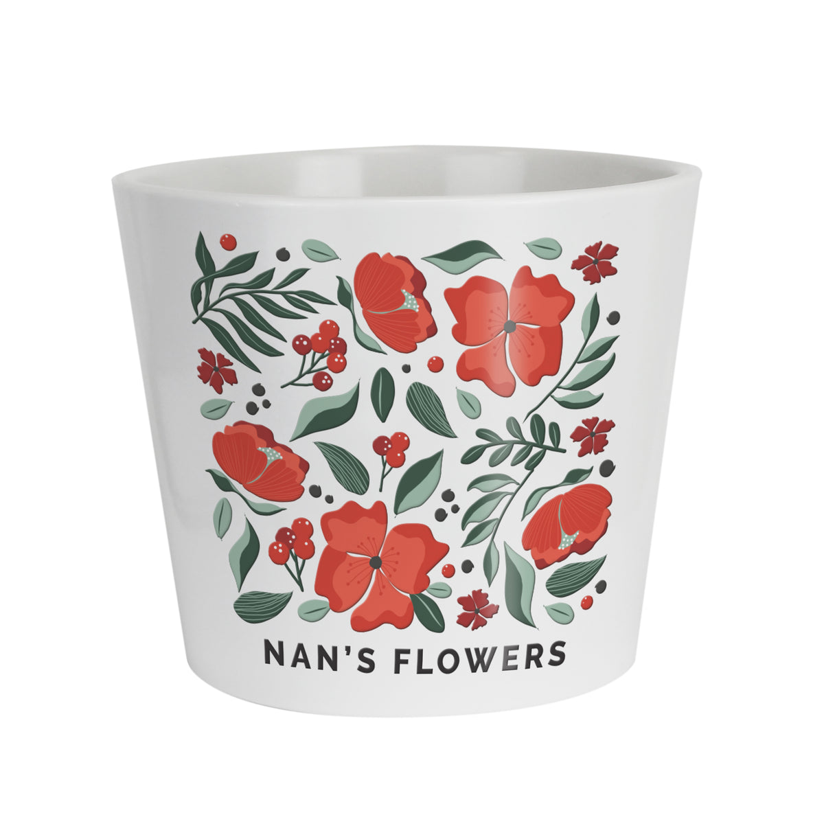 Personalised Poinsettia Large Plant Pot