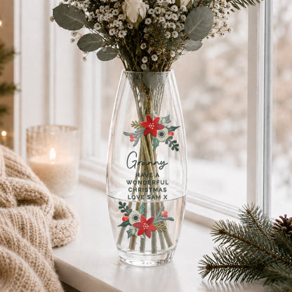 Personalised Poinsettia Bullet Vase