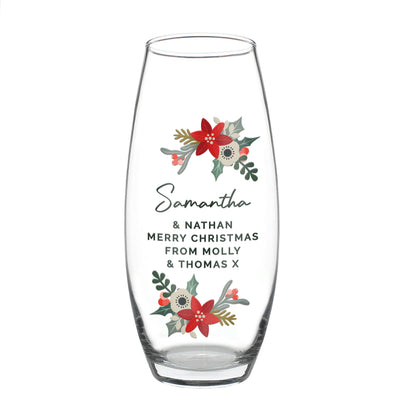 Personalised Poinsettia Bullet Vase