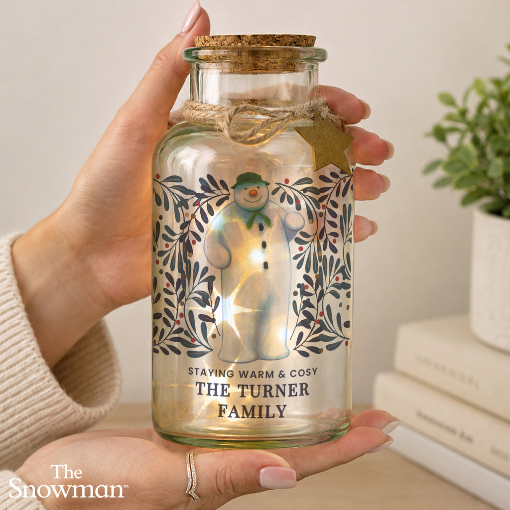 Personalised The Snowman Botanical LED Jar