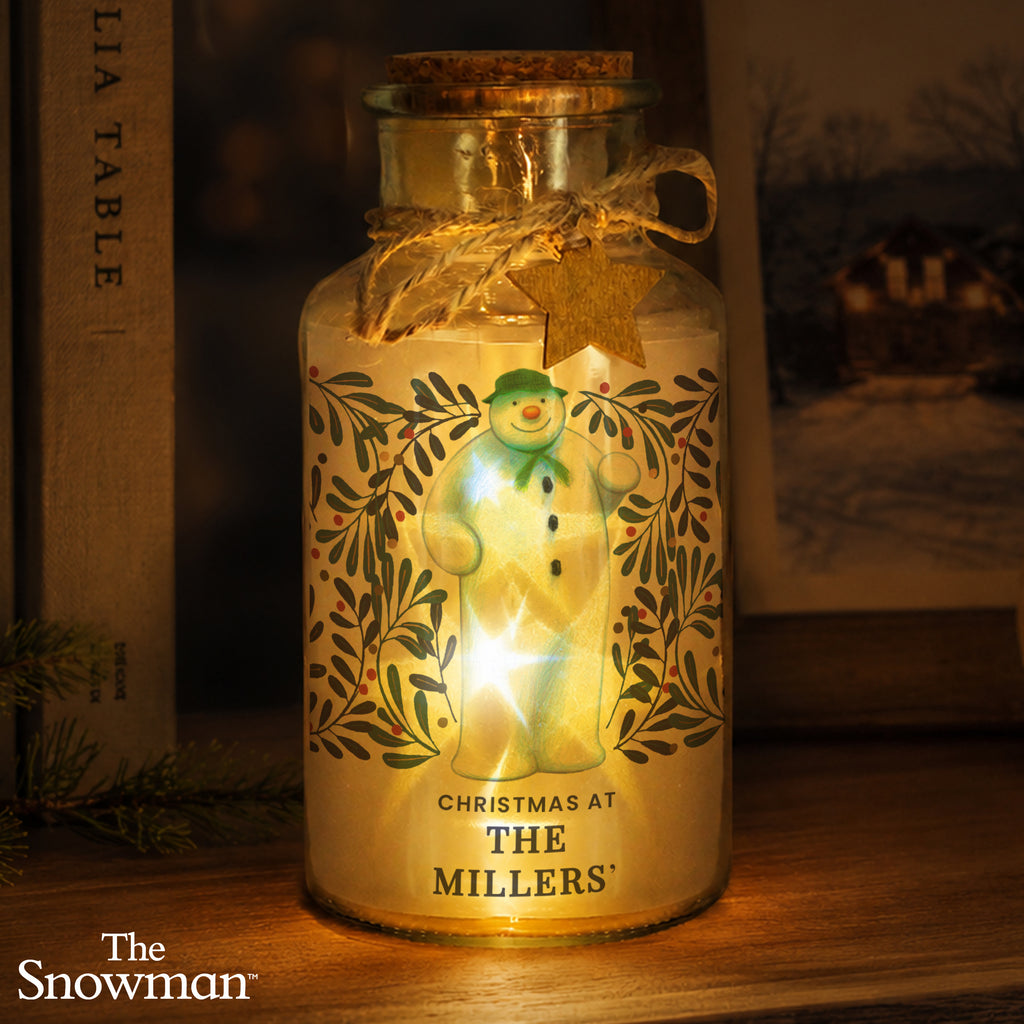 Personalised The Snowman Botanical LED Jar
