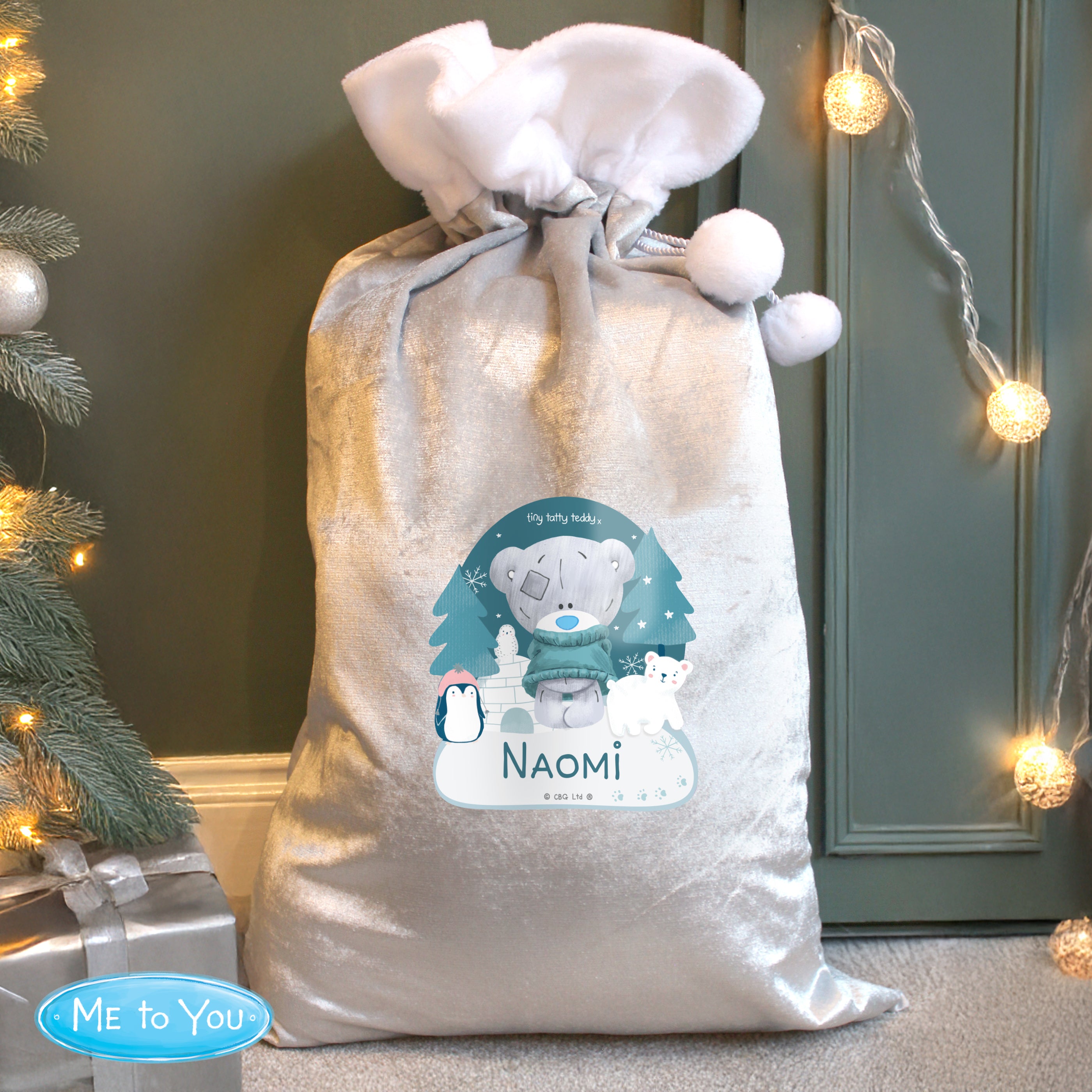 Personalised Tiny Tatty Teddy Luxury Christmas present sack