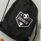 Personalised Football Banner Black Kit Bag
