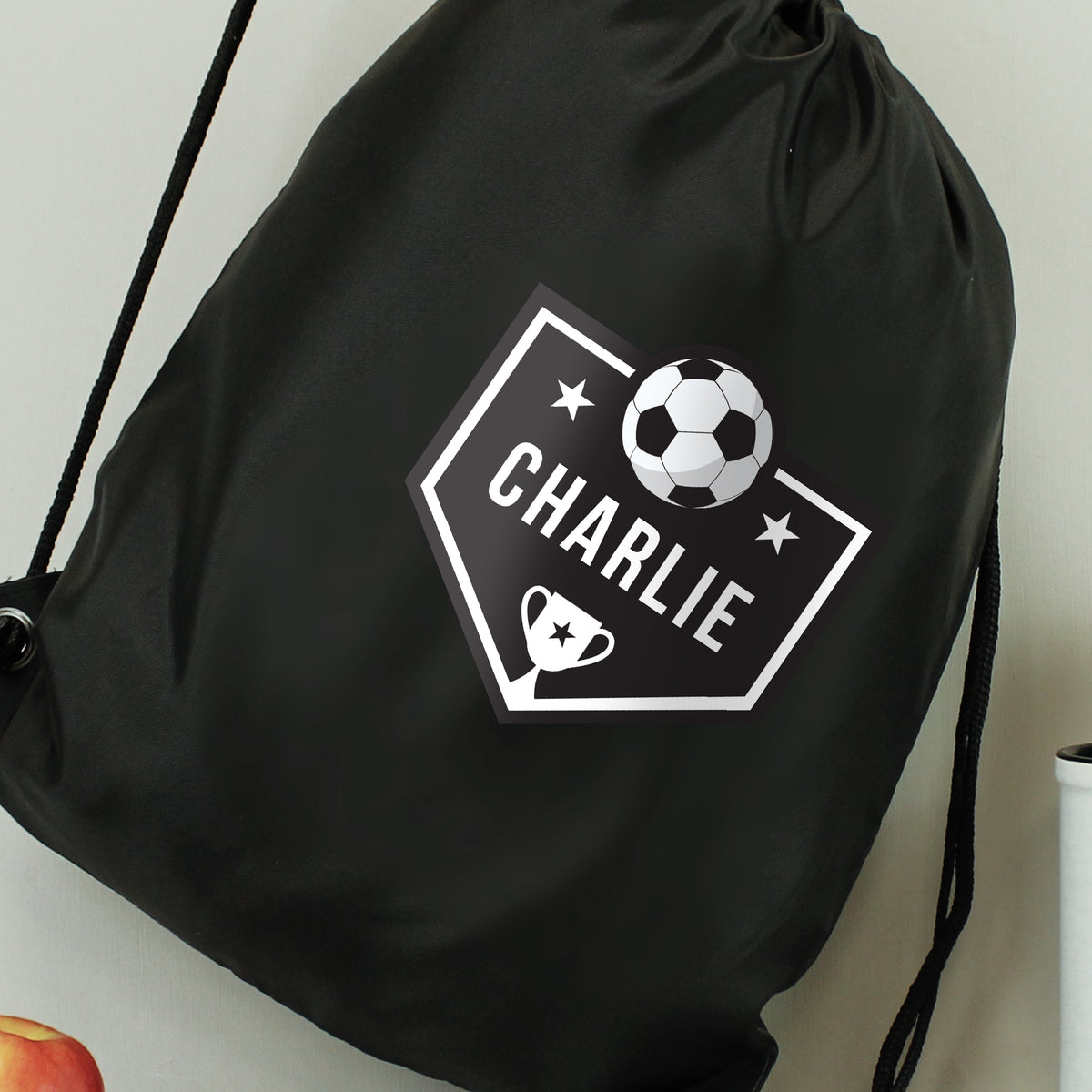 Personalised Football Banner Black Kit Bag