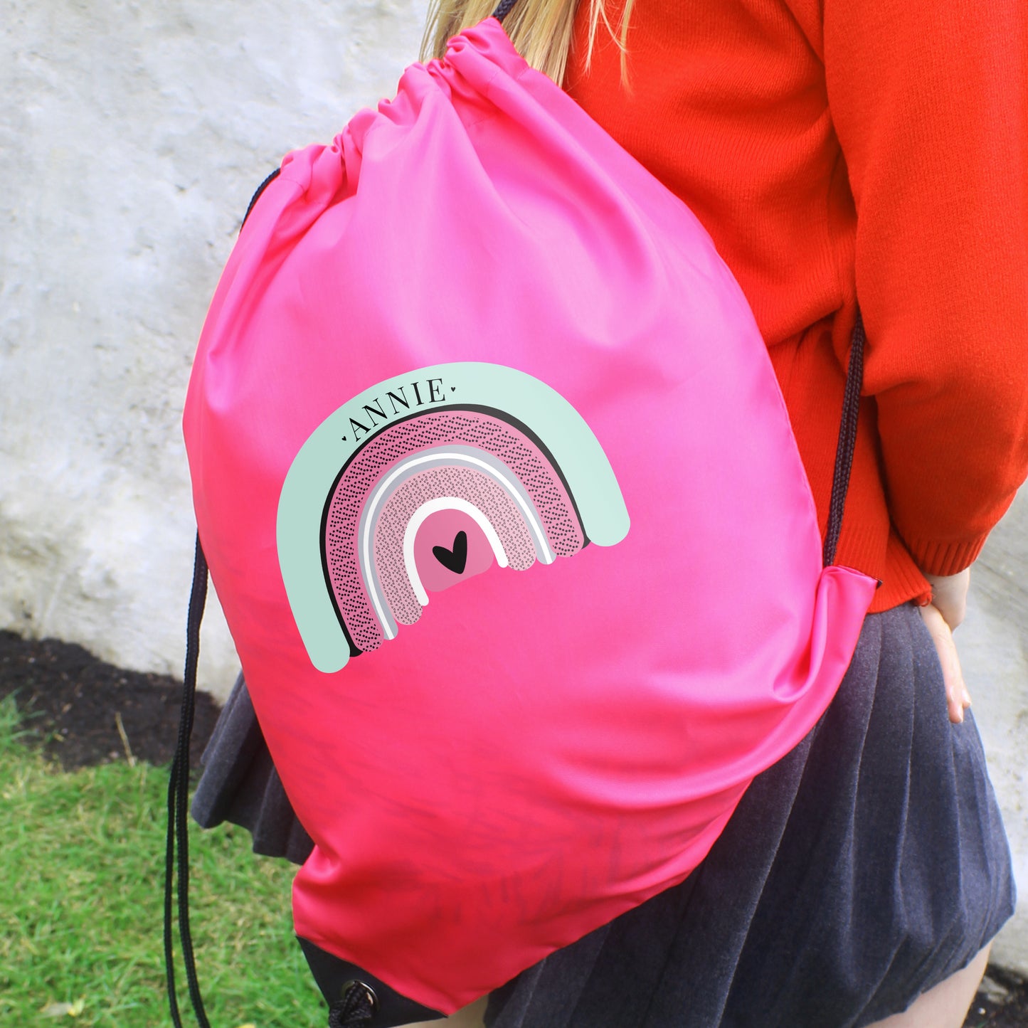 Personalised Pastel Rainbow Pink Kit Bag