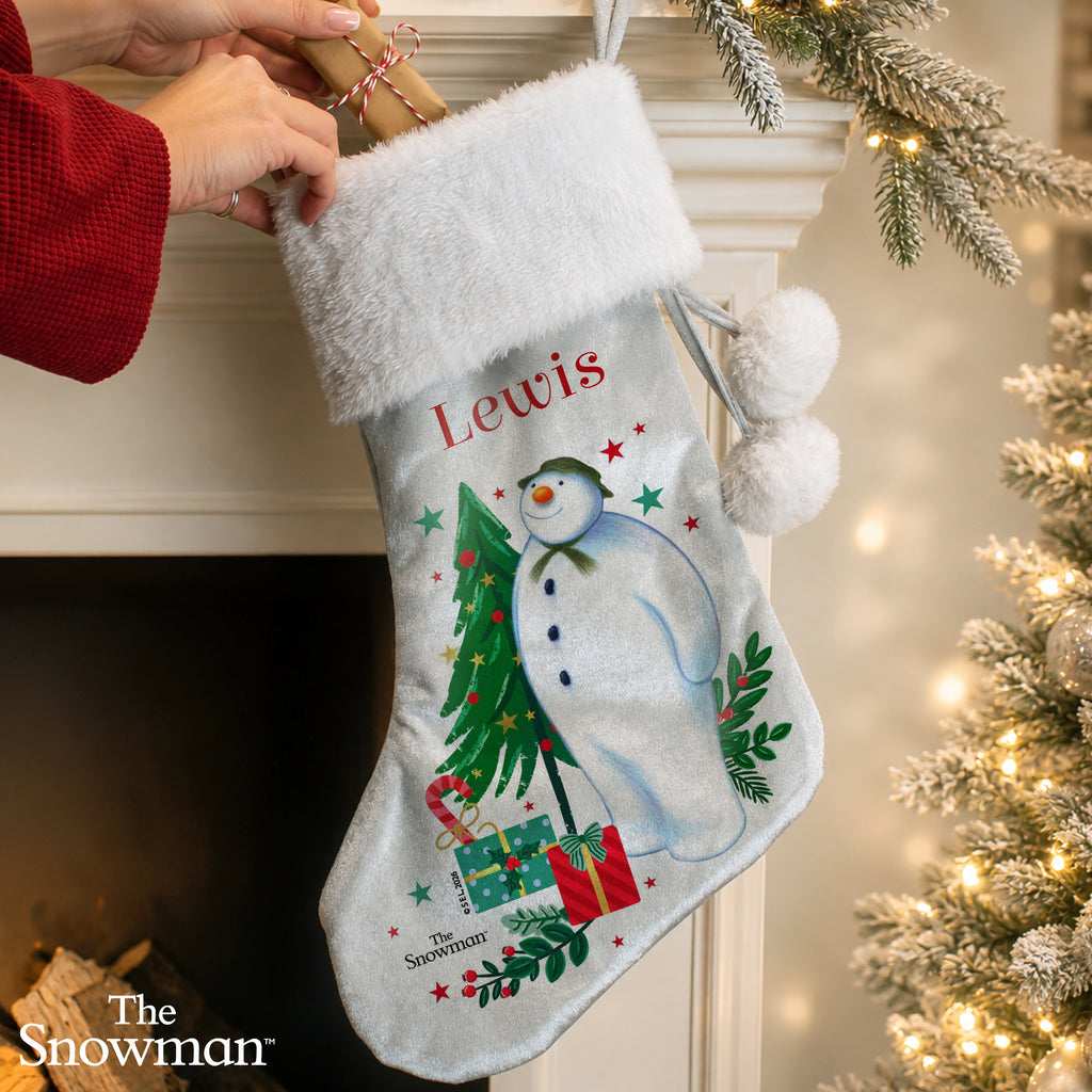 Personalised The Snowman Christmas Wishes Stocking