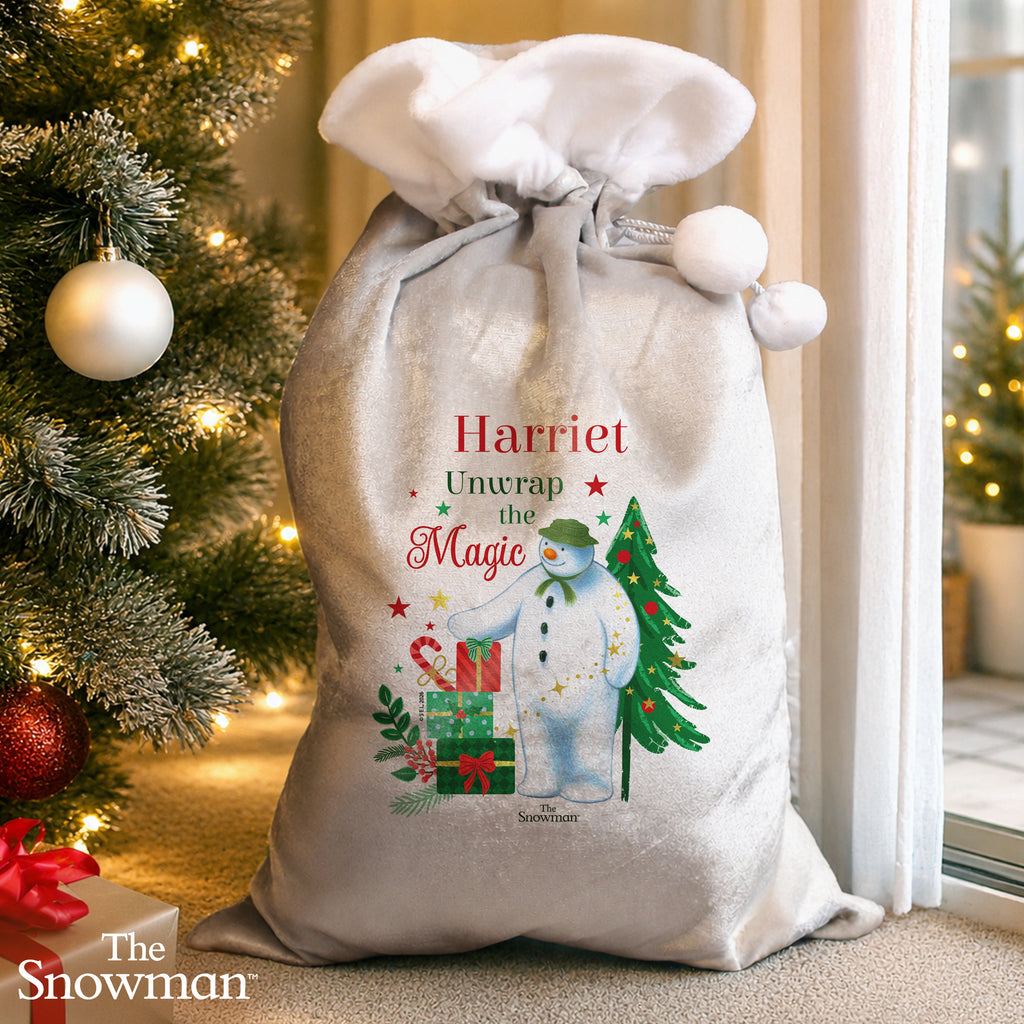Personalised The Snowman Christmas Wishes Sack