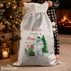Personalised The Snowman Christmas Wishes Sack