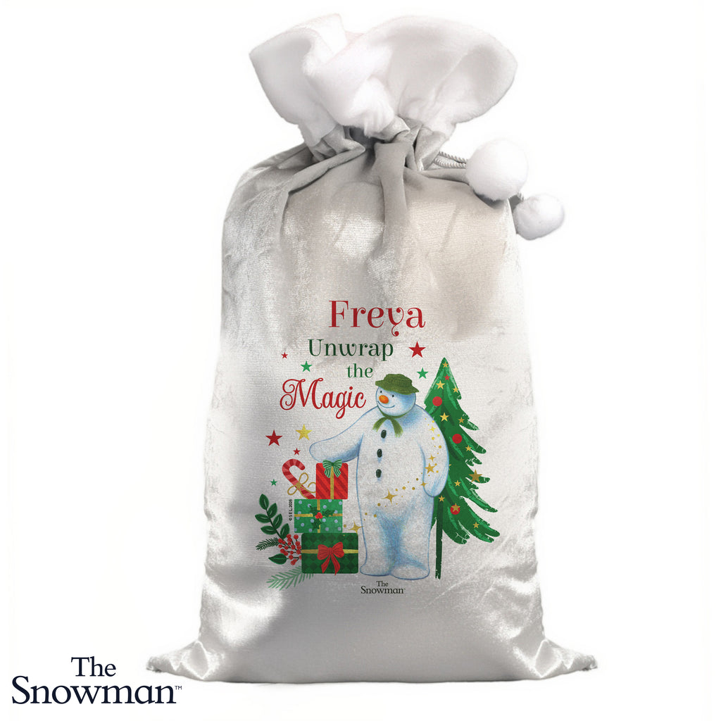 Personalised The Snowman Christmas Wishes Sack