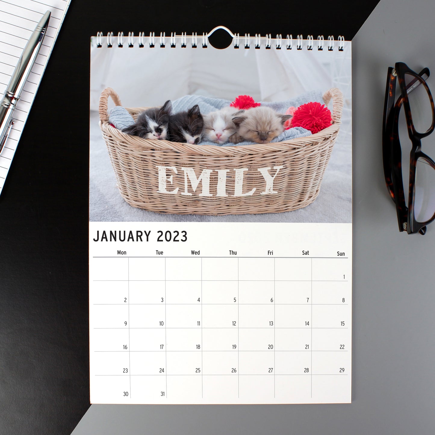 Personalised Cats and Kittens Desk Calendar